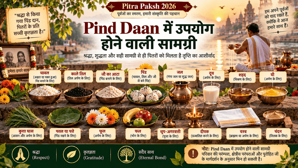 Pind Daan में उपयोग होने वाली सामग्री
