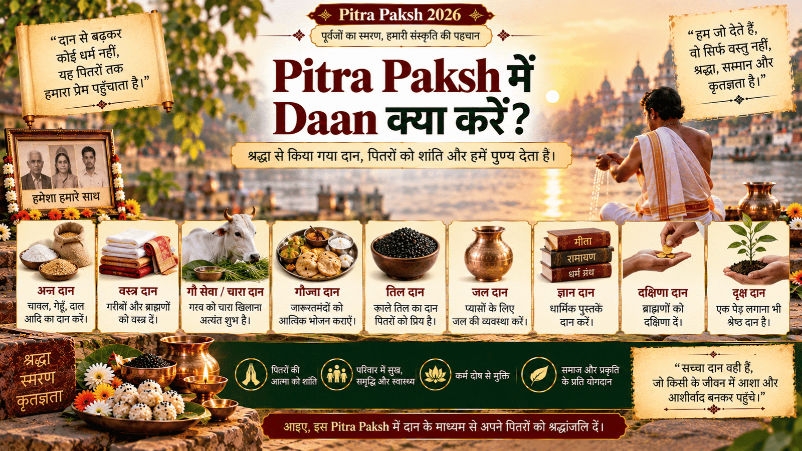 Pitra Paksh में Daan क्या करें
