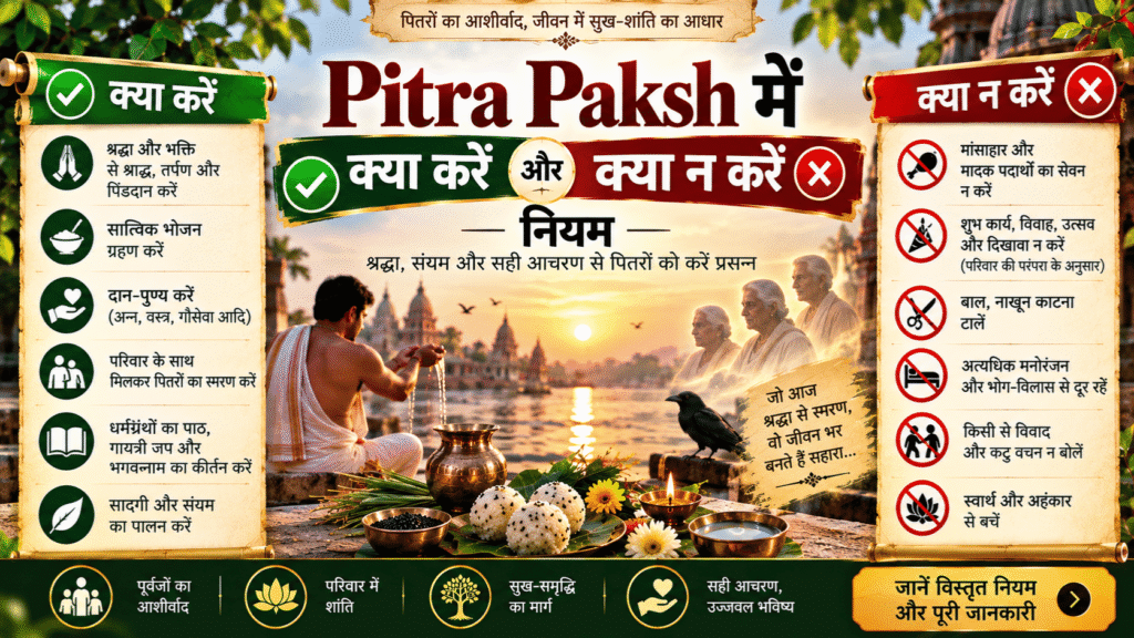 Pitra Paksh में क्या करें और क्या न करें – नियम