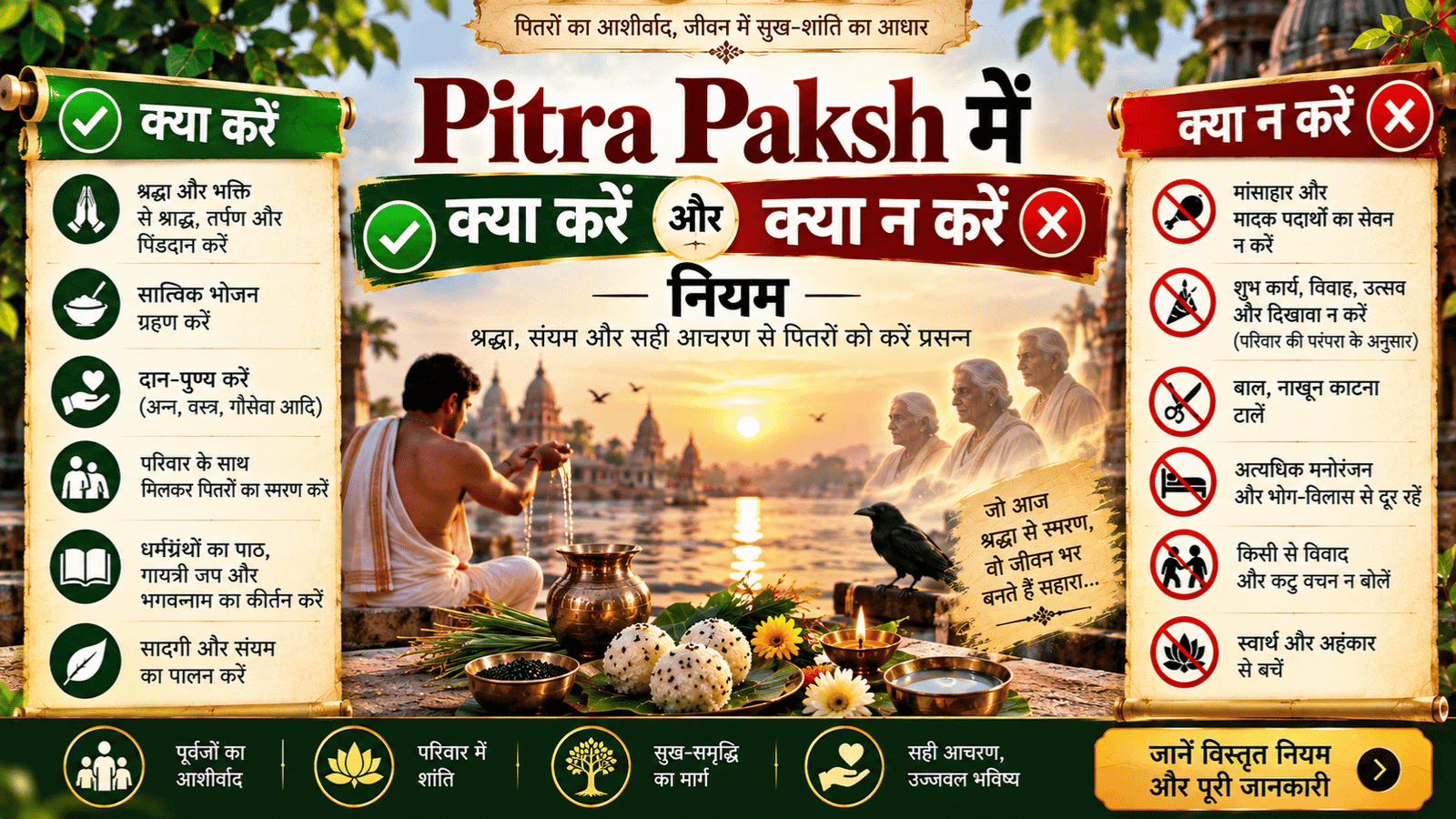 Pitra Paksh में क्या करें और क्या न करें – नियम